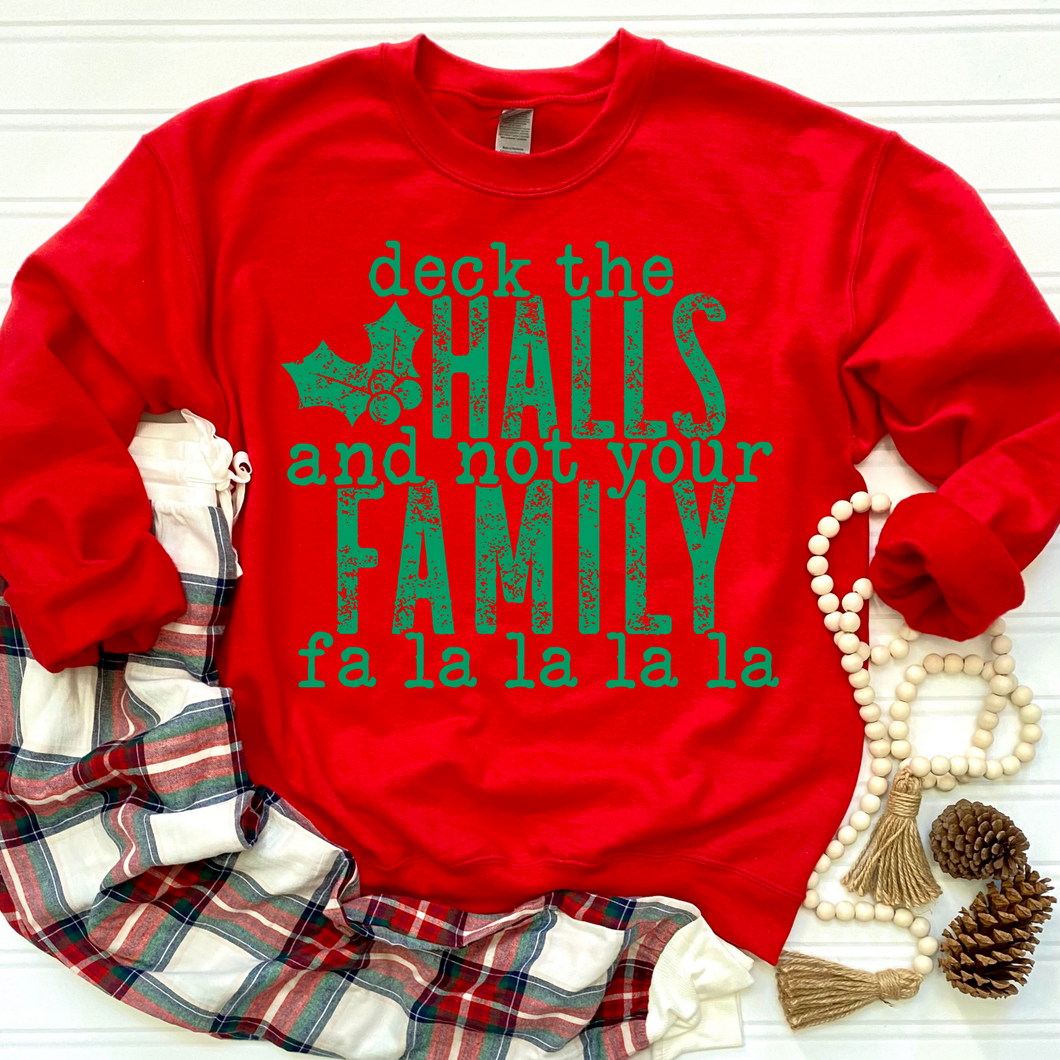 Deck The Halls Green DTF Print