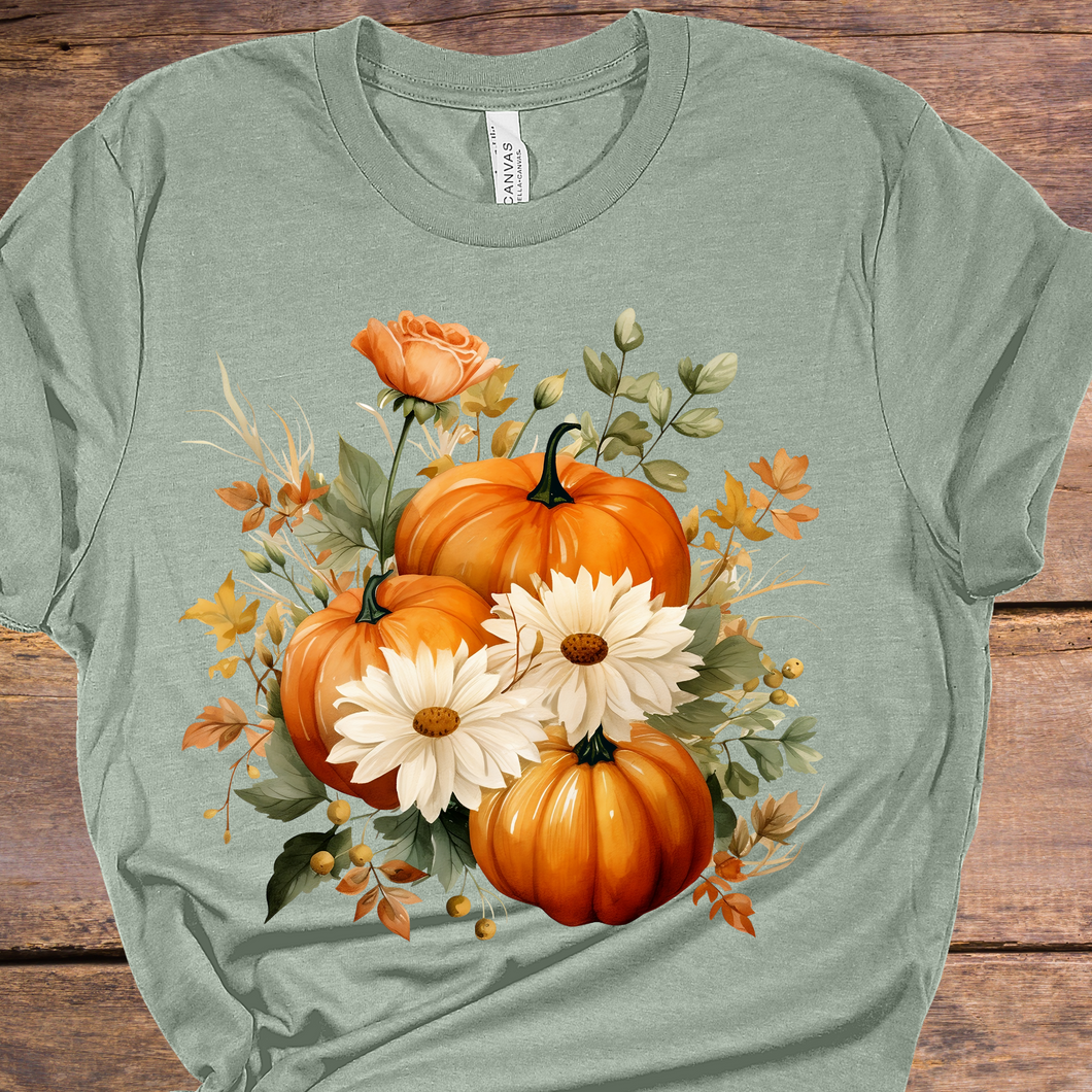 Pumpkin Florals DTF Print