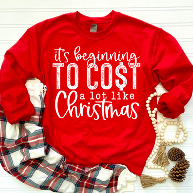 Cost Like Christmas White DTF Print