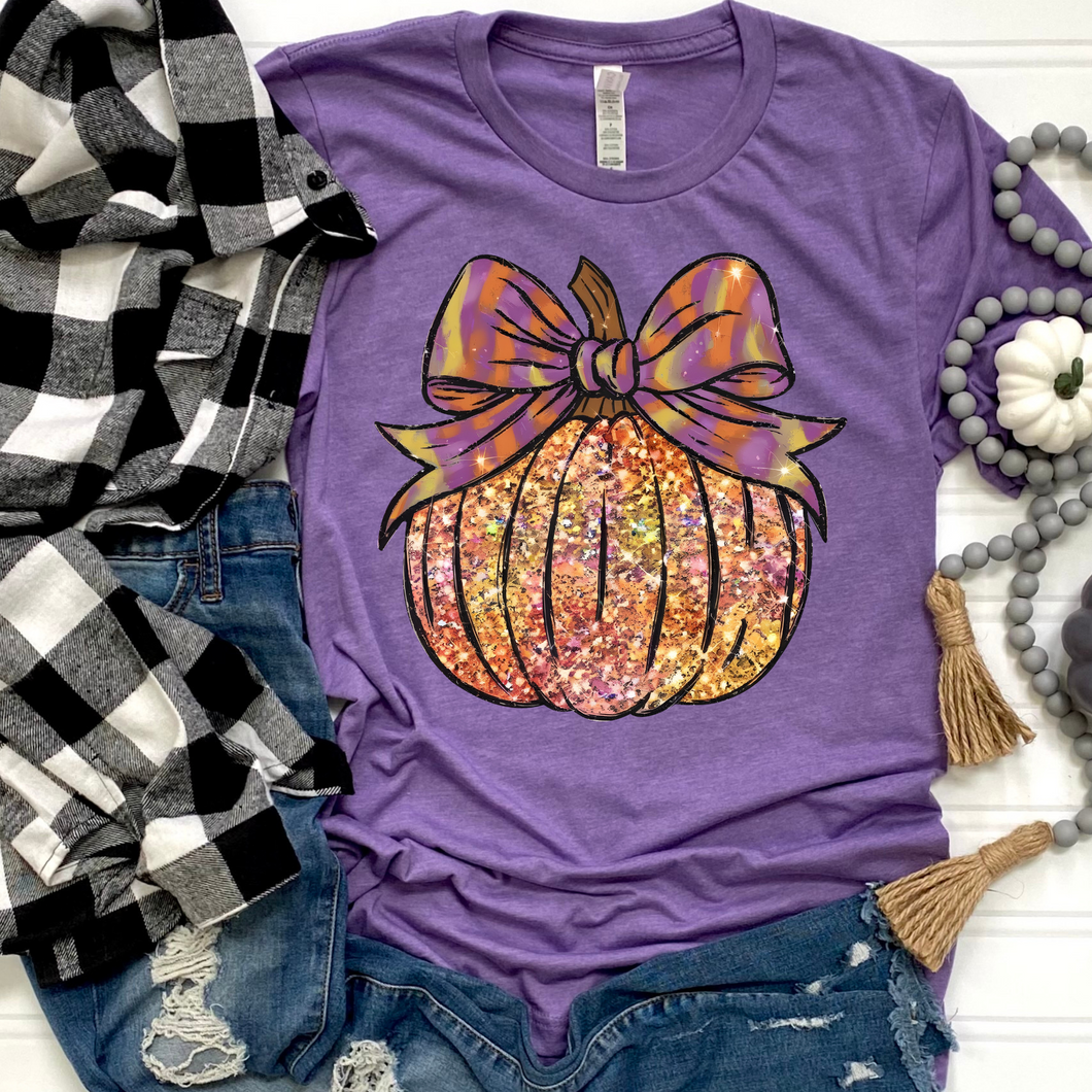 Sparkling Purple Pumpkin DTF Print