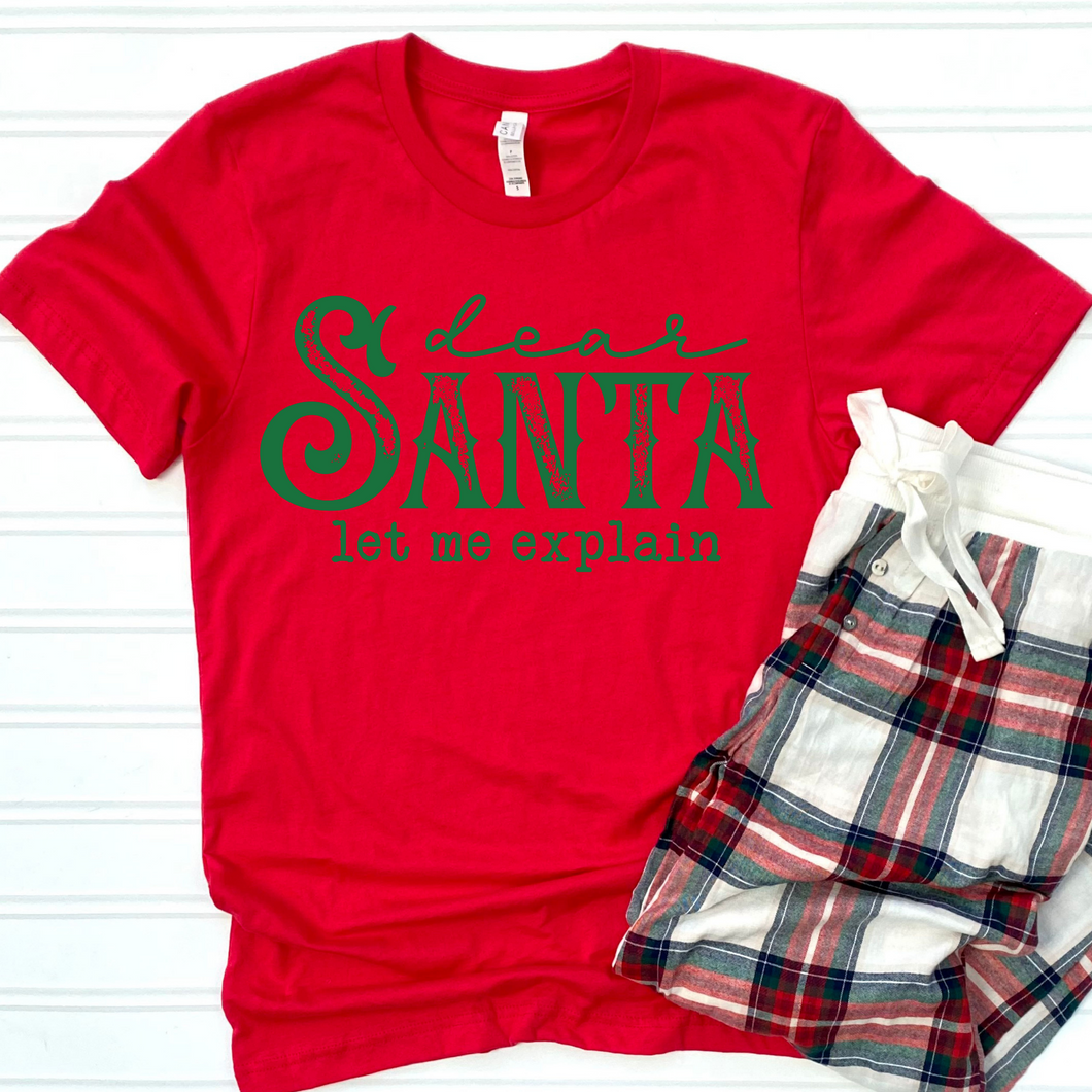 Dear Santa Green DTF Print