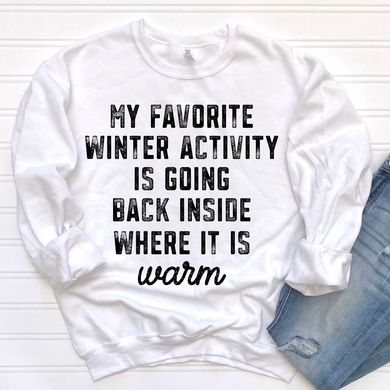 Winter Activity Black DTF Print