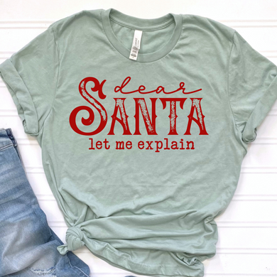 Dear Santa Red DTF Print