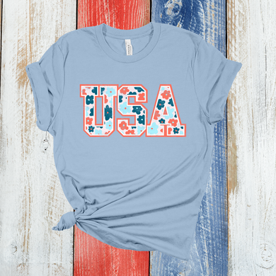 USA Floral DTF Print