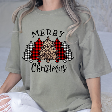 Plaid Christmas Trees DTF Print