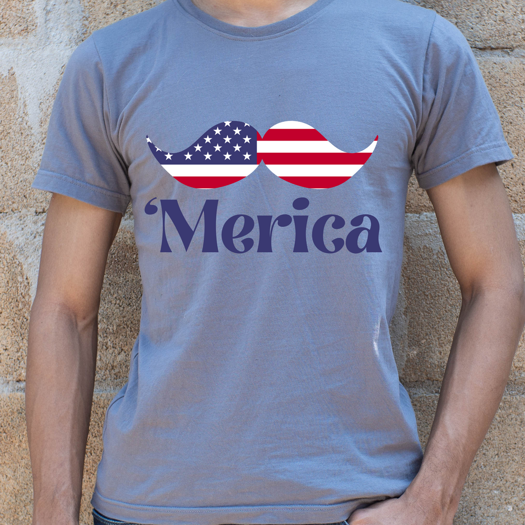 ‘Merica Mustache DTF Print