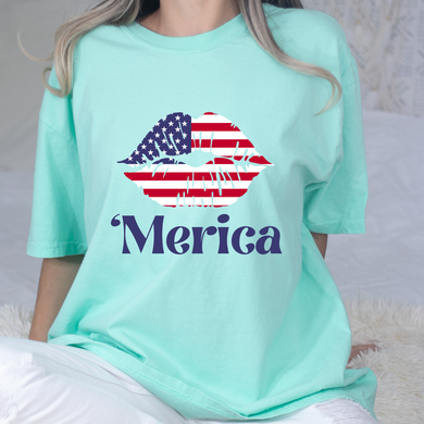 ‘Merica Lips DTF Print