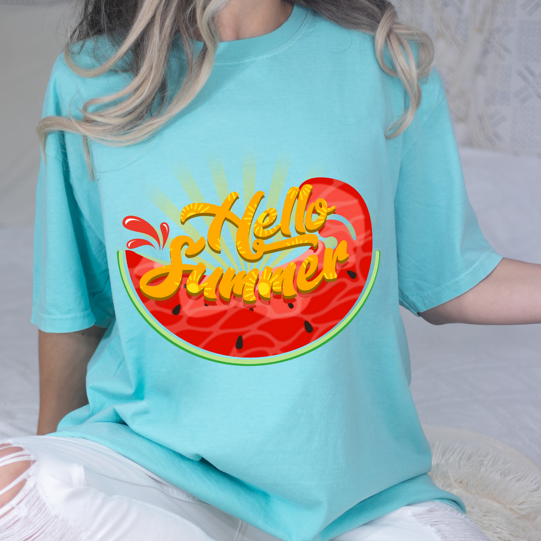 Hello Summer Watermelon DTF Print