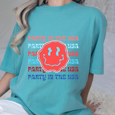 USA Wavy Smiley DTF Print