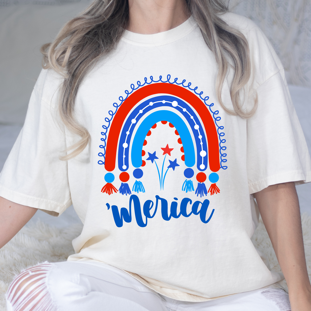 ‘Merica Rainbow DTF Print