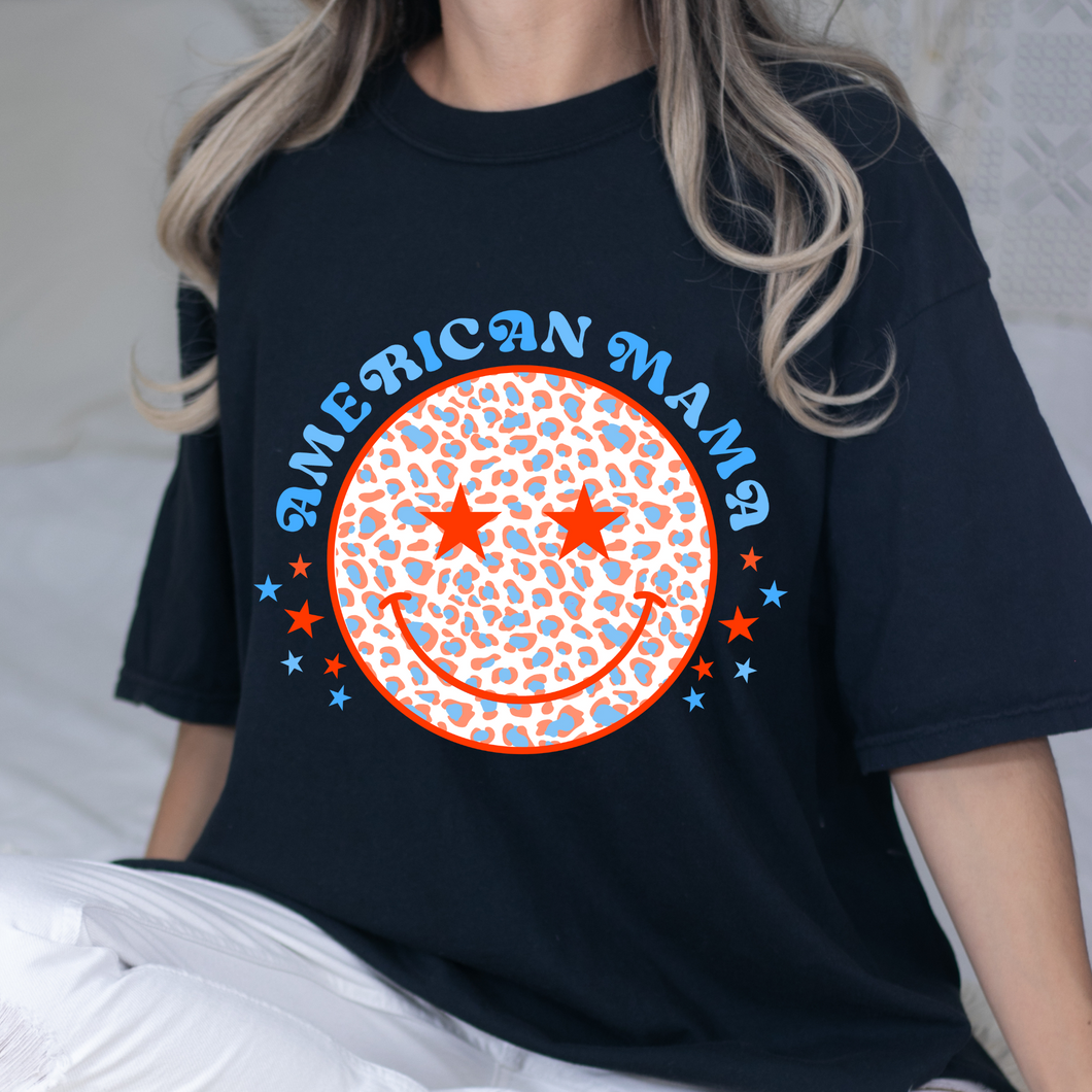 American Mama Smiley DTF Print