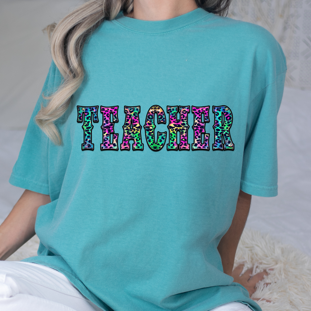 Teacher Leopard Print DTF Print