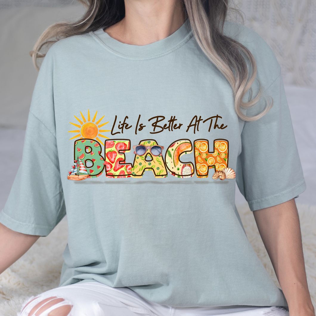 Beach Fruit Pattern DTF Print