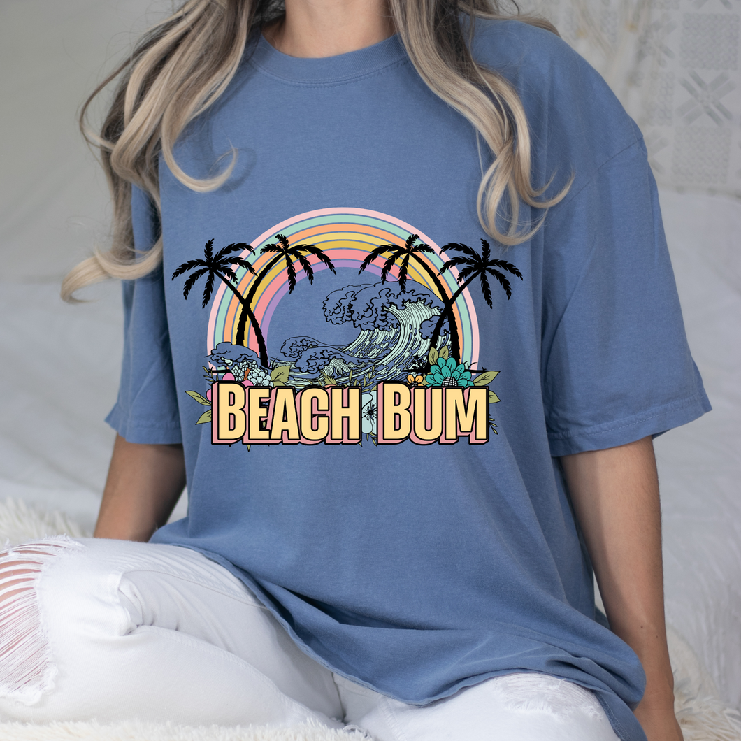 Beach Bum Rainbow DTF Print