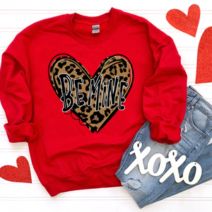 Be Mine Leopard Print Heart DTF Print