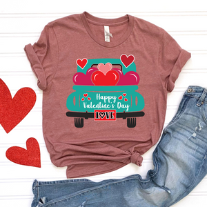 Happy Valentines Day Truck DTF Print