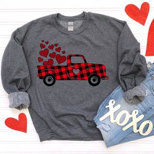 Plaid Love Truck DTF Print