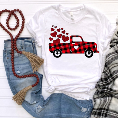 Plaid Love Truck DTF Print