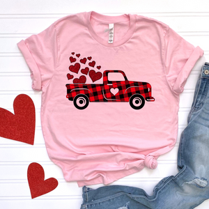 Plaid Love Truck DTF Print