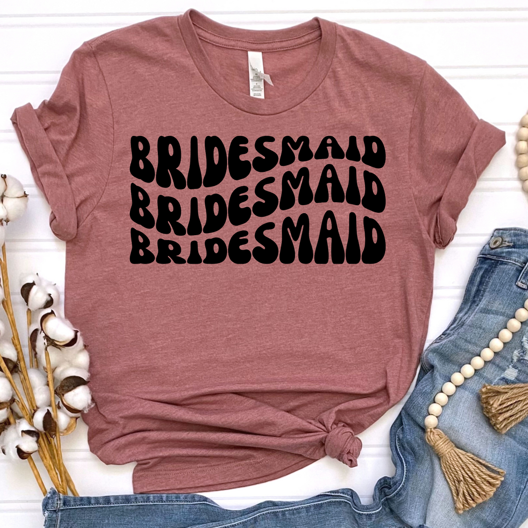 Bridesmaid in Black DTF Print