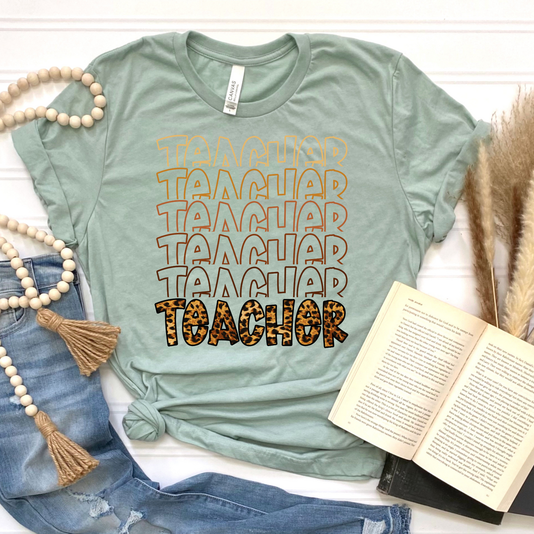 Teacher Leopard Print DTF Print