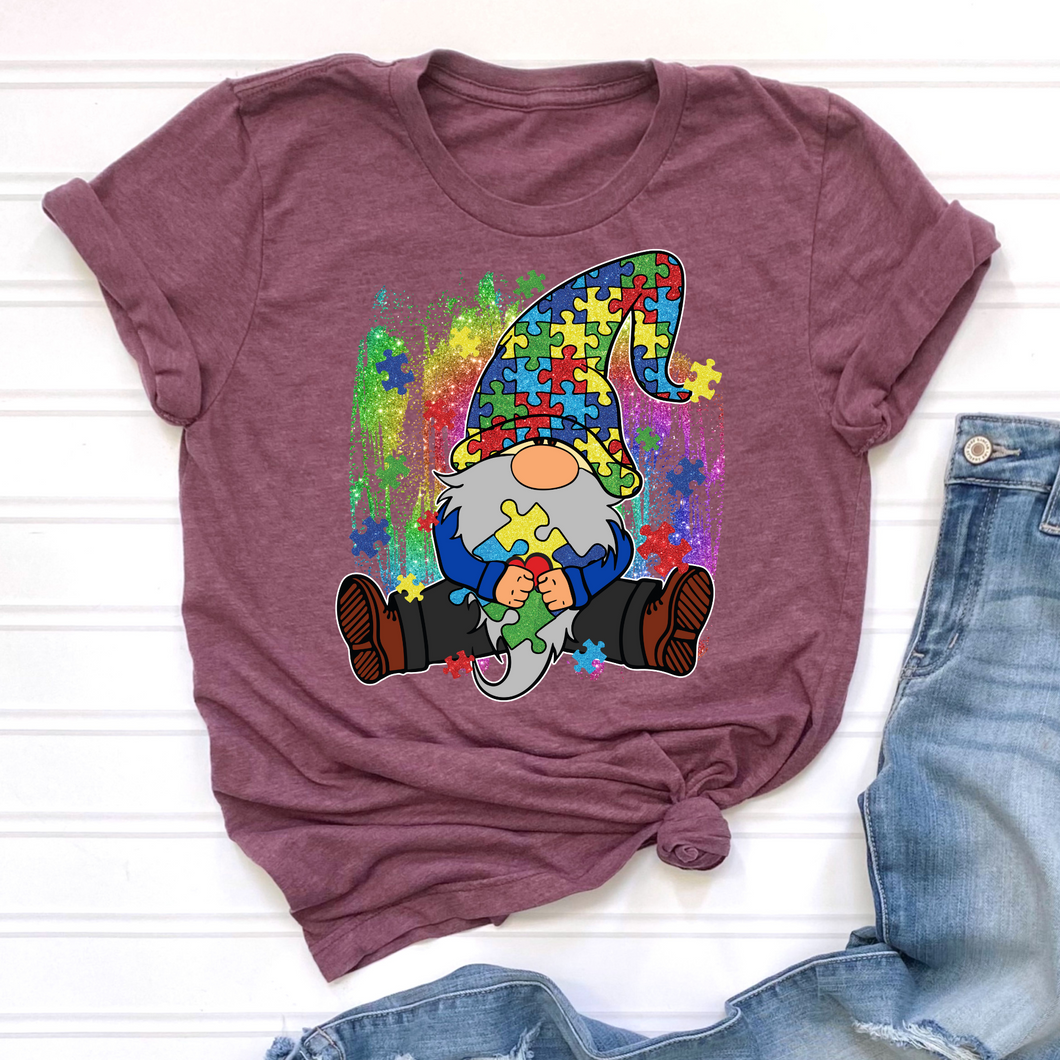 Autism Puzzle Gnome DTF Print