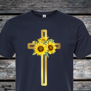 Sunflower Cross DTF Print