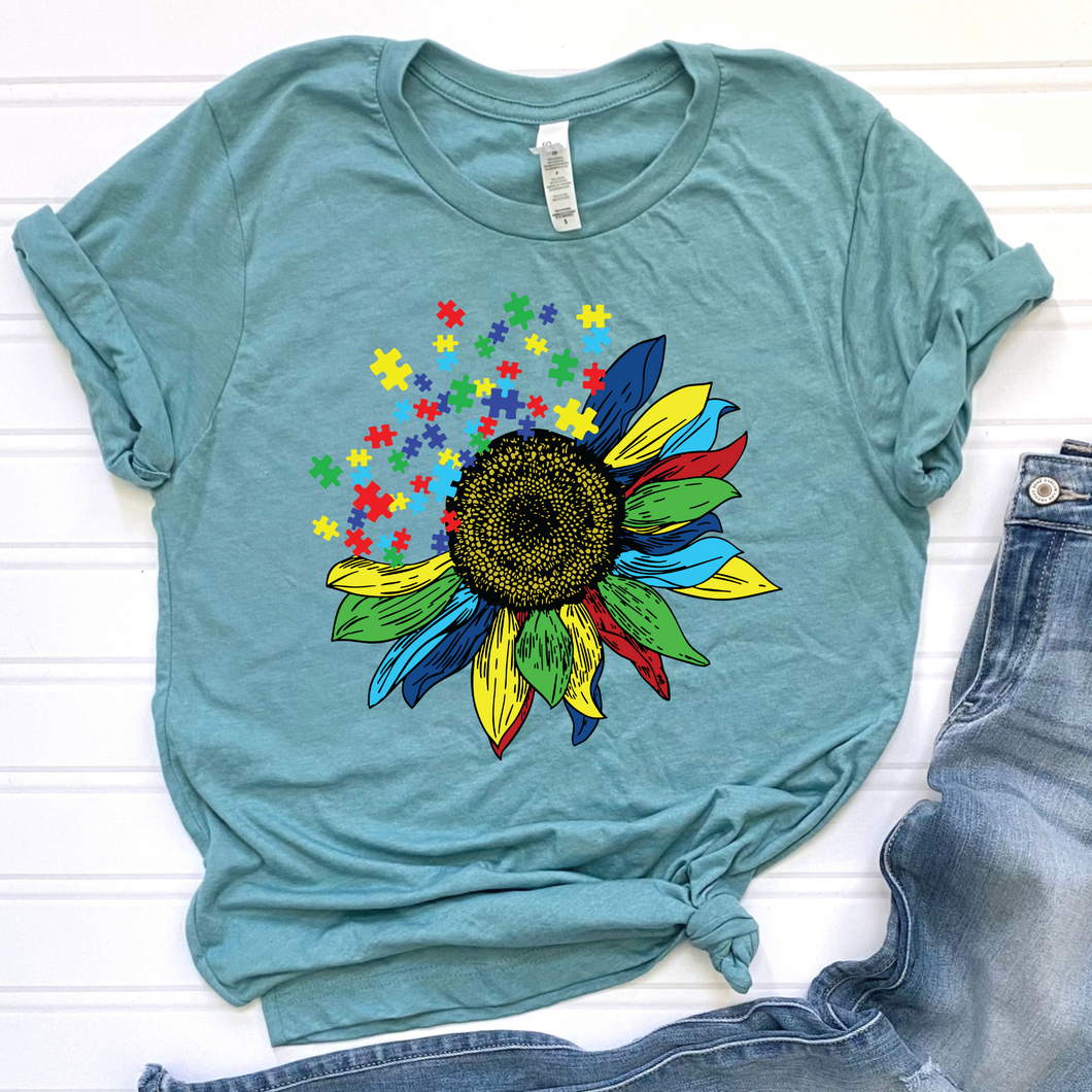 Autism sunflower DTF Print