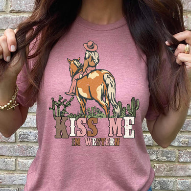 Kiss Me I'm Western DTF Print